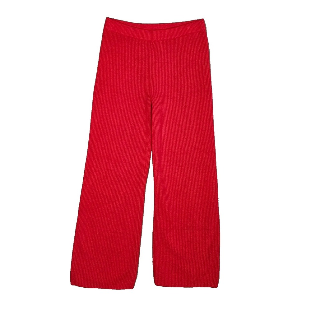 Gap Womens M CashSoft Shaker-Stitch Knit Sweater Pants Modern Red Wide Leg 2025